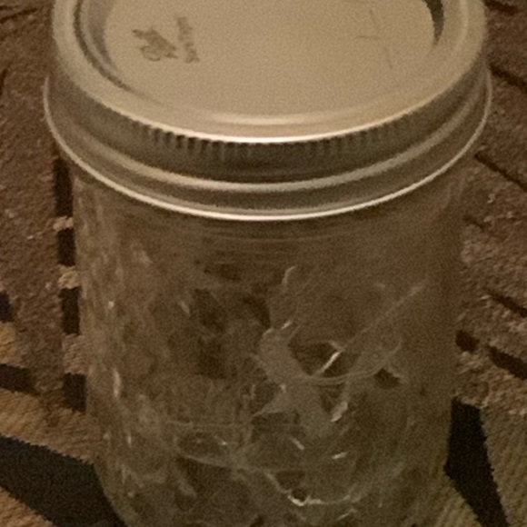 GREEN 1/2 PINT MASON JAR w/ LED FAIRY-LIGHTS/HANDCRAFTED - Picture 10 of 13